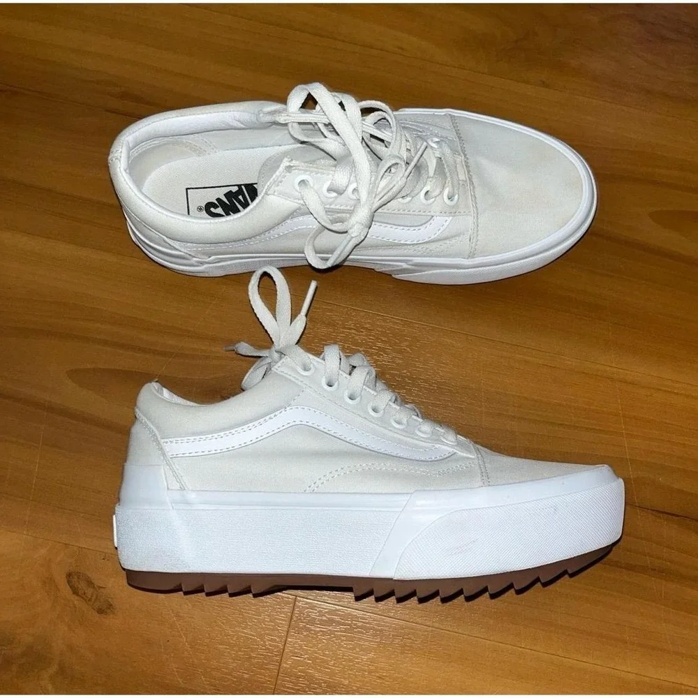 Mens Vans Old Skool Stacked Lace Up Platform Sneakers Shoes - Picture 1 of 6